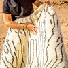 Tapis berbere noir et blanc, Azilal 100% laine