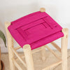 Tabouret marocain couleur rose sans dossier en bois brut et tressage de corde