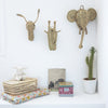 decoration interieur chambre enfants set trophées tetes animaux osier elephant jouet