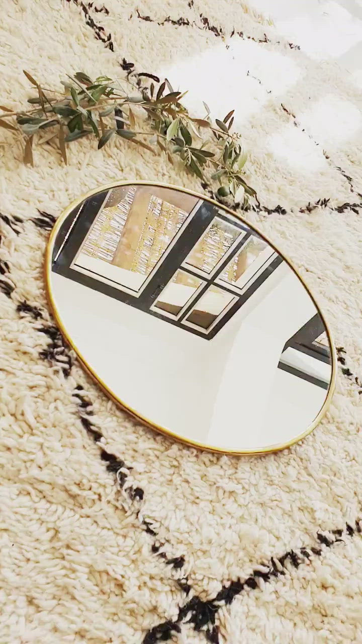 miroir laiton rond décoration intérieur bohème artisanat marocain salle de bain soukcircus