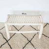 Banc berbere en bois brut et tressage coton