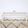 Banc berbere en bois brut et tressage coton