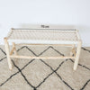 Banc berbere en bois brut et tressage coton