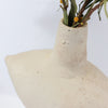 Bougeoir blanc en terre effet chaulé - chandelier style bohème vintage