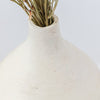 Large white candlestick in limed effect clay - vintage bohemian style candlestick