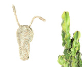 DONKEY TROPHY in natural fiber, braided palm stems
