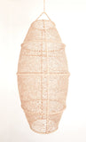 Lampe osier suspension raphia rotin chambre salon décoration intérieur bohème artisanat marocain palmier tressé boho (1)