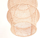 Lampe osier suspension raphia rotin chambre salon décoration intérieur bohème artisanat marocain palmier tressé boho (1)