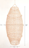Lampe osier suspension raphia rotin chambre salon décoration intérieur bohème artisanat marocain palmier tressé boho (1)