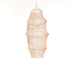 Lampe osier suspension raphia rotin chambre salon décoration intérieur bohème artisanat marocain palmier tressé boho (1)