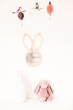 Miroir Lapin chambre enfant rotin artisanat marocain décoration intérieur bohème bébé boho decor maroc marrakech bois raphia paille 