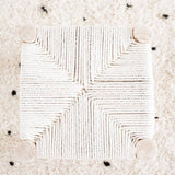 Tabouret en coton enfant artisanat marocain soukcircus décoration intérieur boheme banc en bois et tressage naturel