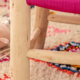 banc enfant chambre fille garcon boheme artisanat du maroc en bois boheme kids bench bedroom pink colorful colore