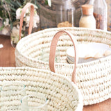 duo panieres osier cuir plateau rond cuisine artisanat marocain decoration interieur boheme soukcircus 