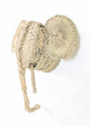 Trophy, natural fiber elephant head, braided palm stems